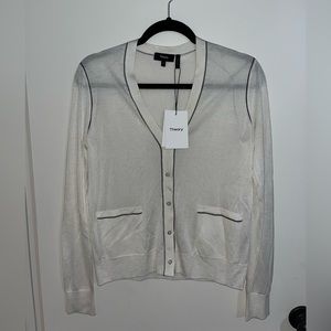 Theory outline silk cardigan petite 96% silk